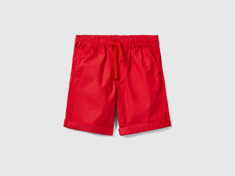 United Colors Of Shorts In With Tunnel Train Red Paint Benetton Man Mens SHORTS GOOFASH