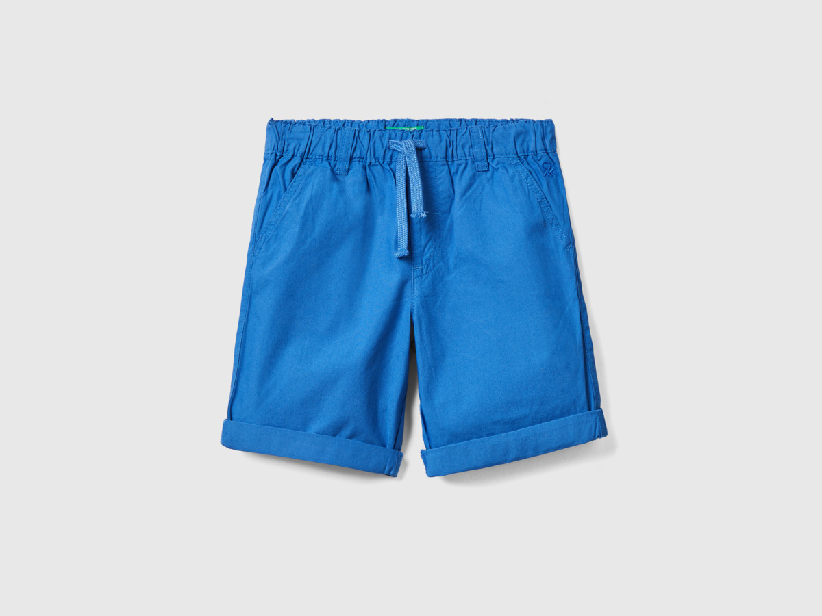 United Colors Of Shorts In With Tunnel Train Transport Blue Male Benetton Mens SHORTS GOOFASH