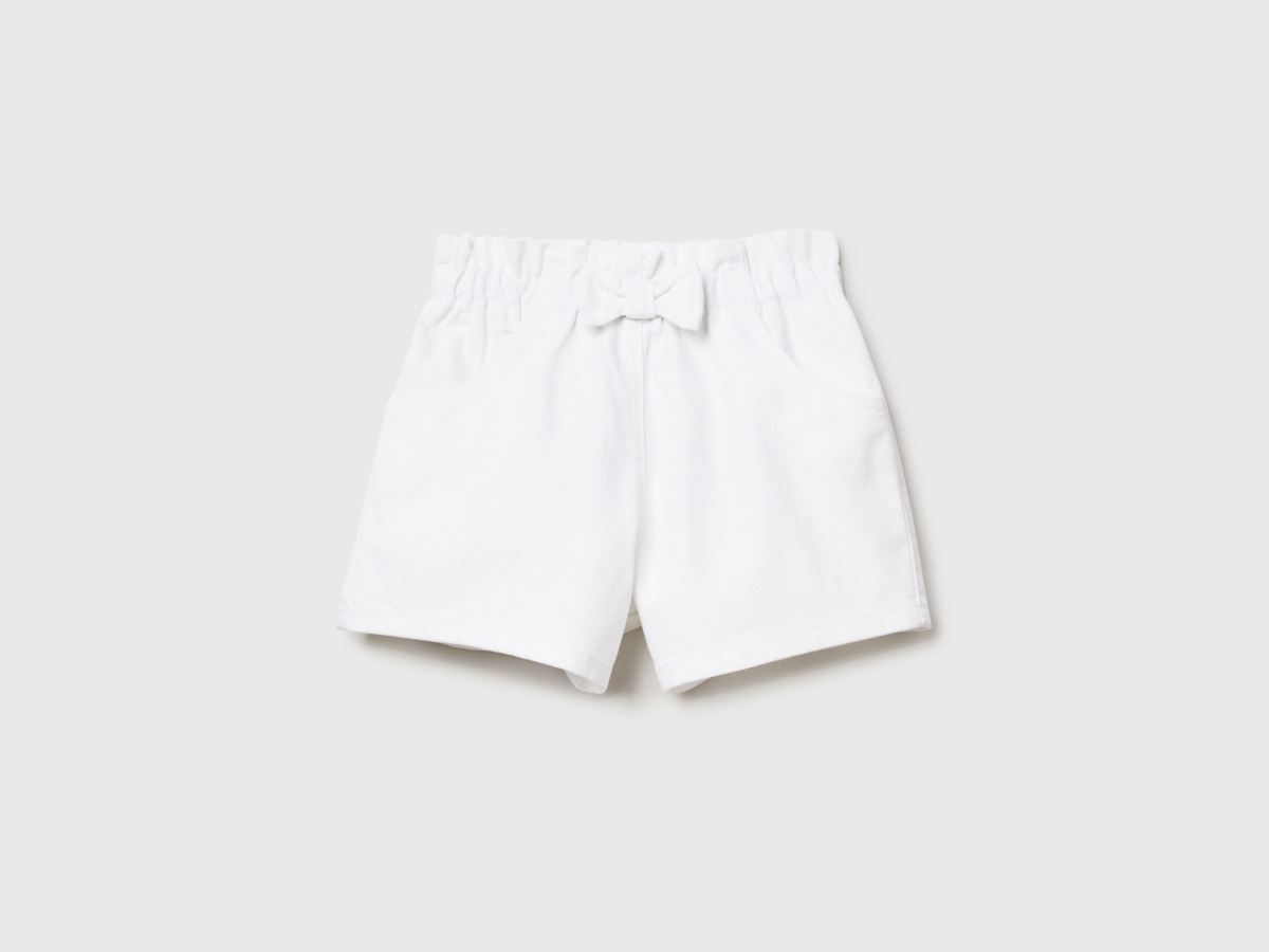 United Colors Of Shorts With An Elastic Waistband White Female Benetton Womens SHORTS GOOFASH