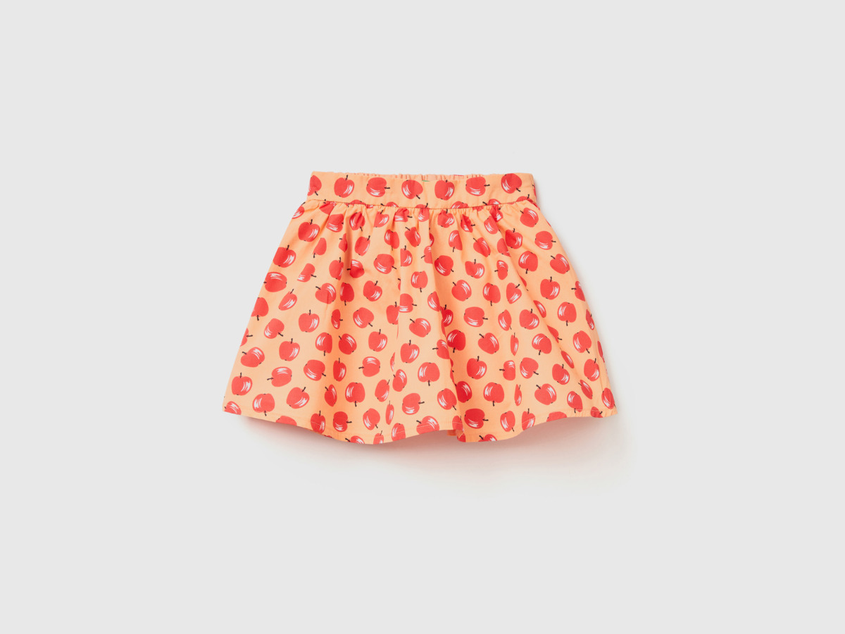 United Colors Of Skirt In Pink With Apple Pattern Pink Female Benetton Womens SKIRTS GOOFASH