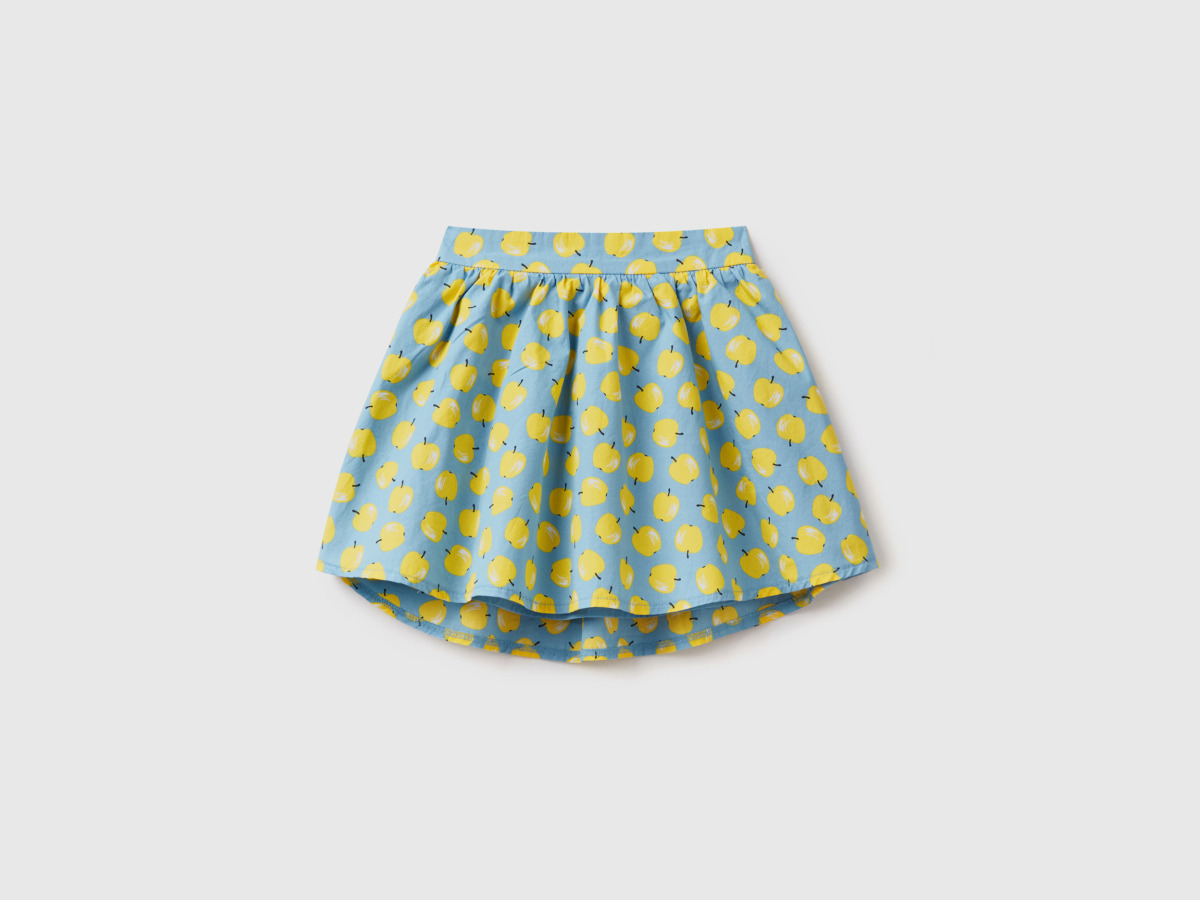 United Colors Of Skirt In Sky Blue With Apple Pattern Pale Blue Female Benetton Womens SKIRTS GOOFASH