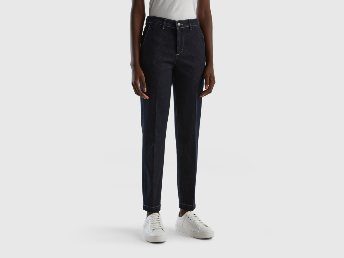 United Colors Of Slim Fit Chino Ts From Denim Black Female Benetton Womens TROUSERS GOOFASH