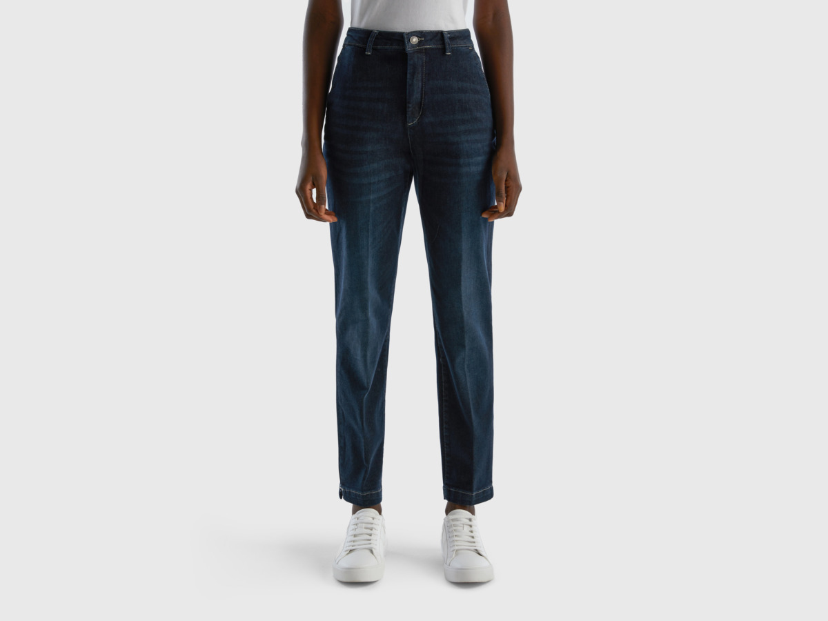 United Colors Of Slim Fit Chino Ts From Denim Dark Blue Female Benetton Womens TROUSERS GOOFASH