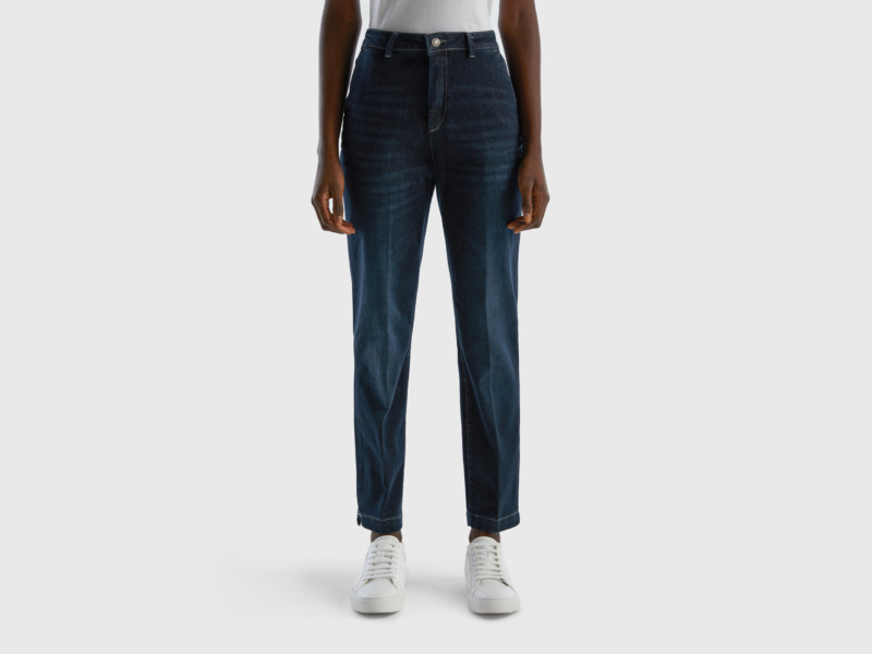 United Colors Of Slim Fit Chino Ts From Denim Dark Blue Female Benetton Womens TROUSERS GOOFASH