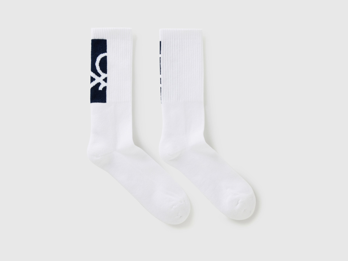United Colors Of Socks Made Of Terry With Logo White Male Benetton Mens SOCKS GOOFASH