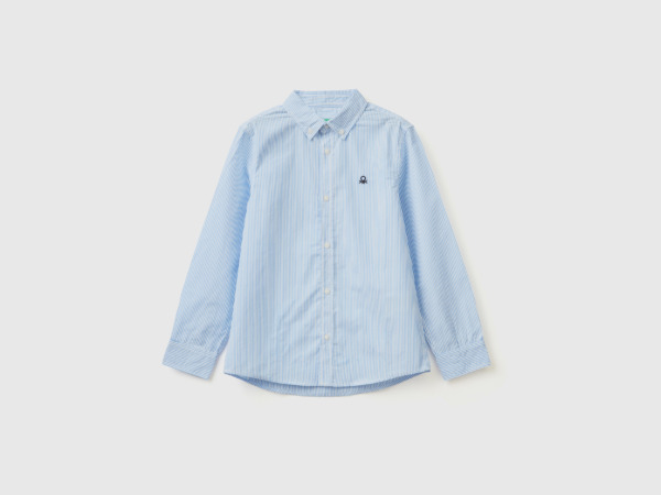 United Colors Of Sporty Shirt In Pale Blue Male Benetton Mens SHIRTS GOOFASH