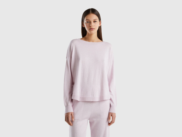 United Colors Of Sweater From Mixture Delicate Pink Female Benetton Womens SWEATERS GOOFASH