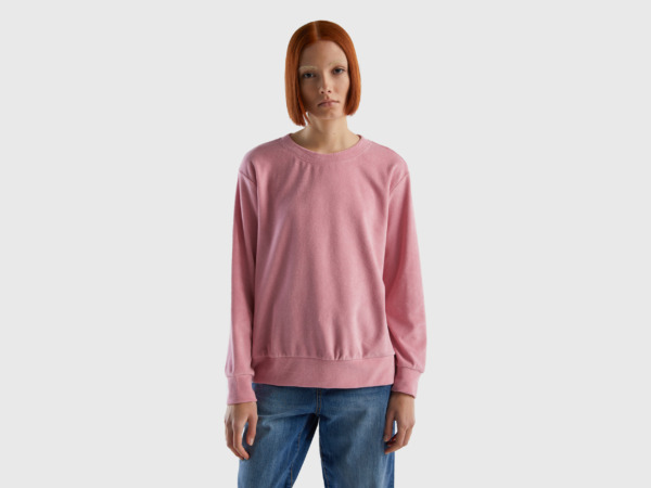 United Colors Of Sweatshirt Made Of Organic Mixture Pink Female Benetton Womens SWEATERS GOOFASH