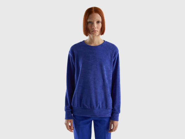 United Colors Of Sweatshirt Made Of Organic Mixture Transport Blue Female Benetton Womens SWEATERS GOOFASH