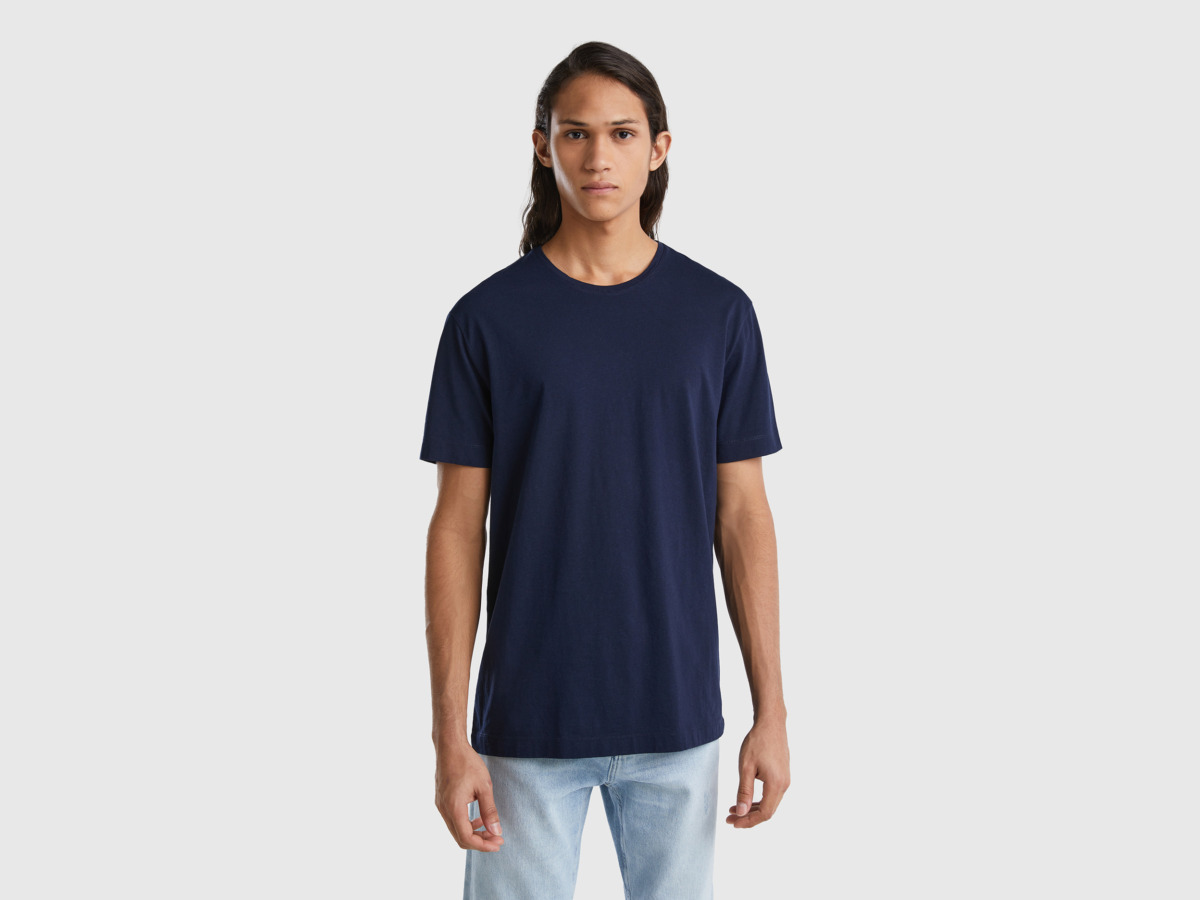 United Colors Of T-Shirt In Mixture Of And Dark Blue Male Benetton Mens T-SHIRTS GOOFASH