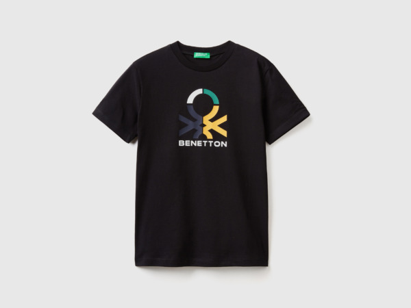 United Colors Of T-Shirt Made Of Organic Black Paint Benetton Man Mens T-SHIRTS GOOFASH
