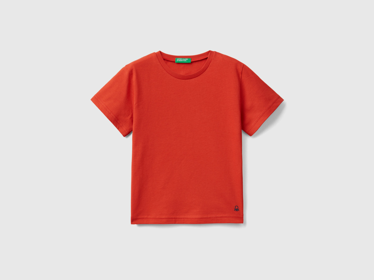 United Colors Of T-Shirt Made Of Organic Red Male Benetton Mens T-SHIRTS GOOFASH