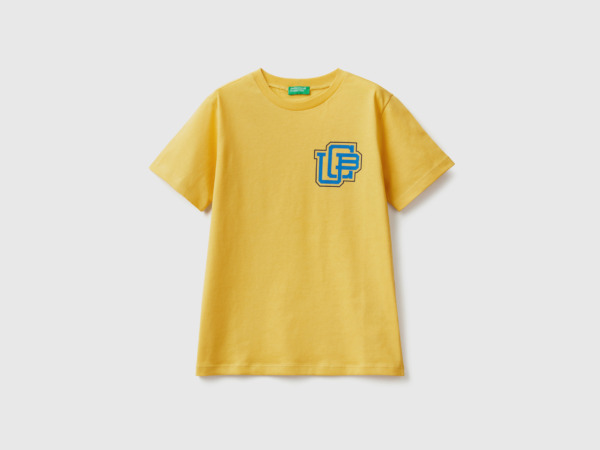 United Colors Of T-Shirt Made Of Organic Yellow Paint Men's Benetton Mens T-SHIRTS GOOFASH