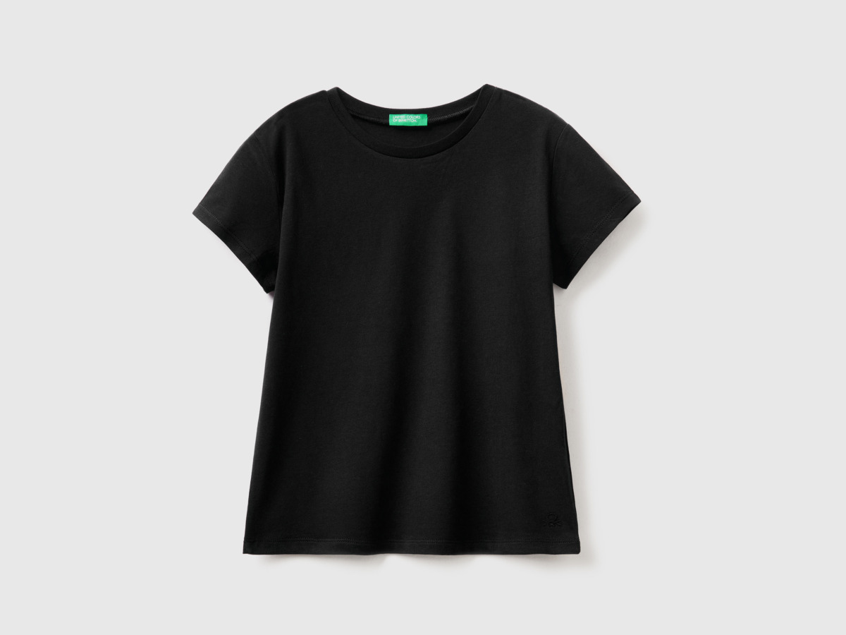 United Colors Of T-Shirt Made Of Pure Organic Black Female Benetton Womens T-SHIRTS GOOFASH