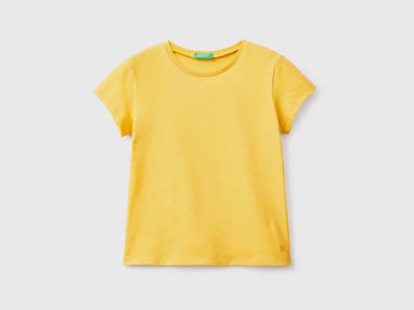 United Colors Of T-Shirt Made Of Pure Organic Yellow Female Benetton Womens T-SHIRTS GOOFASH