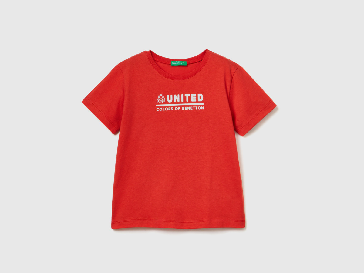 United Colors Of T-Shirt Made Of With Logo Red Male Benetton Mens T-SHIRTS GOOFASH