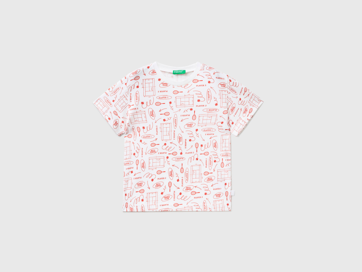 United Colors Of T-Shirt With Pattern Made Of White Paint Men's Benetton Mens T-SHIRTS GOOFASH