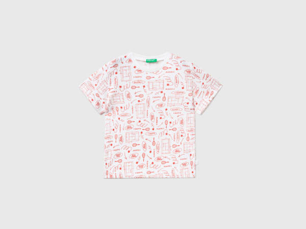 United Colors Of T-Shirt With Pattern Made Of White Paint Men's Benetton Mens T-SHIRTS GOOFASH