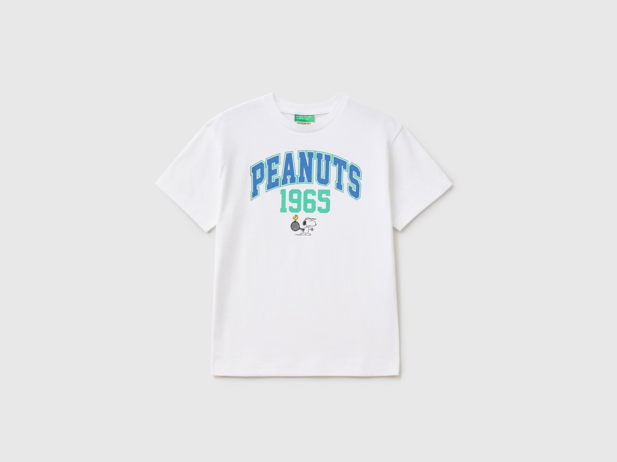 United Colors Of T-Shirt With Peanuts Print White Male Benetton Mens T-SHIRTS GOOFASH