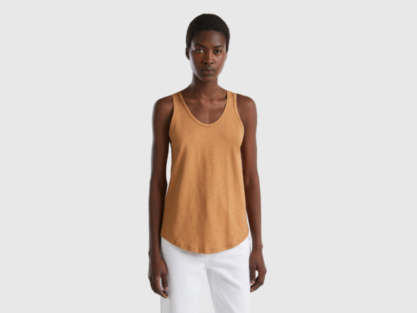 United Colors Of Top Made Of Light Beige Female Benetton Womens TOPS GOOFASH