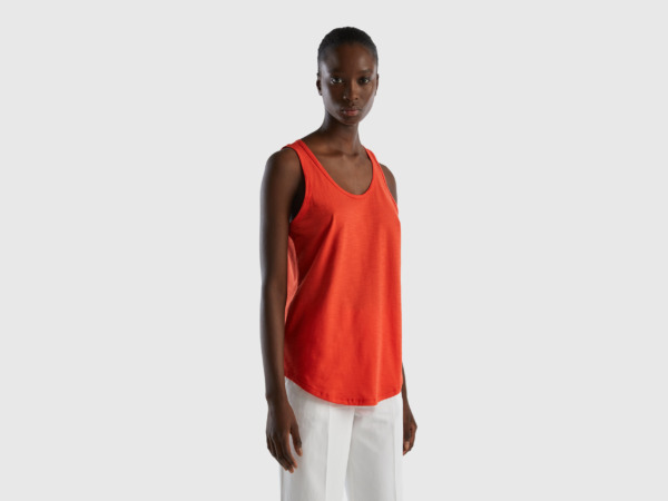 United Colors Of Top Made Of Light Red Female Benetton Womens TOPS GOOFASH