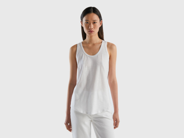 United Colors Of Top Made Of Light White Female Benetton Womens TOPS GOOFASH