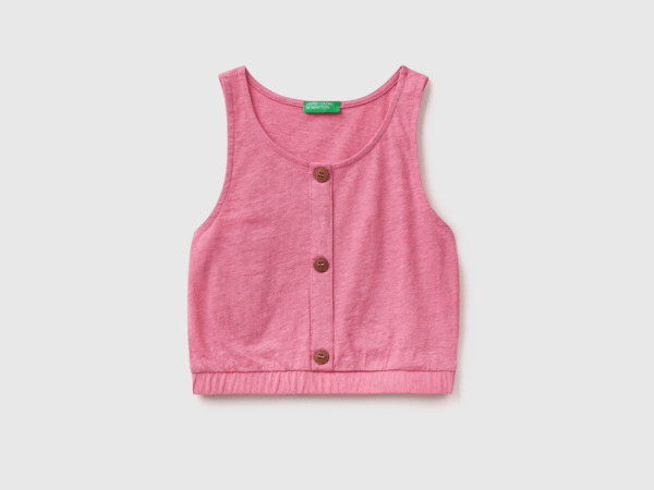 United Colors Of Top With Buttons Pink Female Benetton Womens TOPS GOOFASH