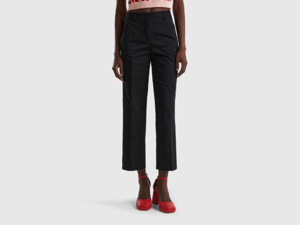 United Colors Of Trousers Made Of Twill Black Female Benetton Womens TROUSERS GOOFASH