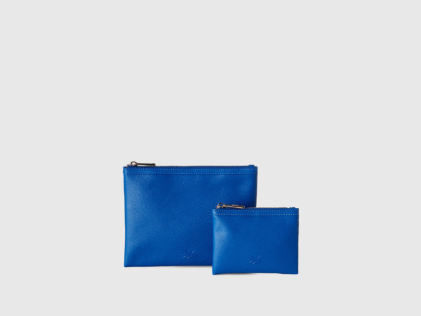 United Colors Of Two Bags Made Of Coated Fabric Os Traffic Blue Female Benetton Womens BAGS GOOFASH