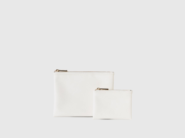 United Colors Of Two Bags Made Of Coated Fabric Os White Female Benetton Womens BAGS GOOFASH