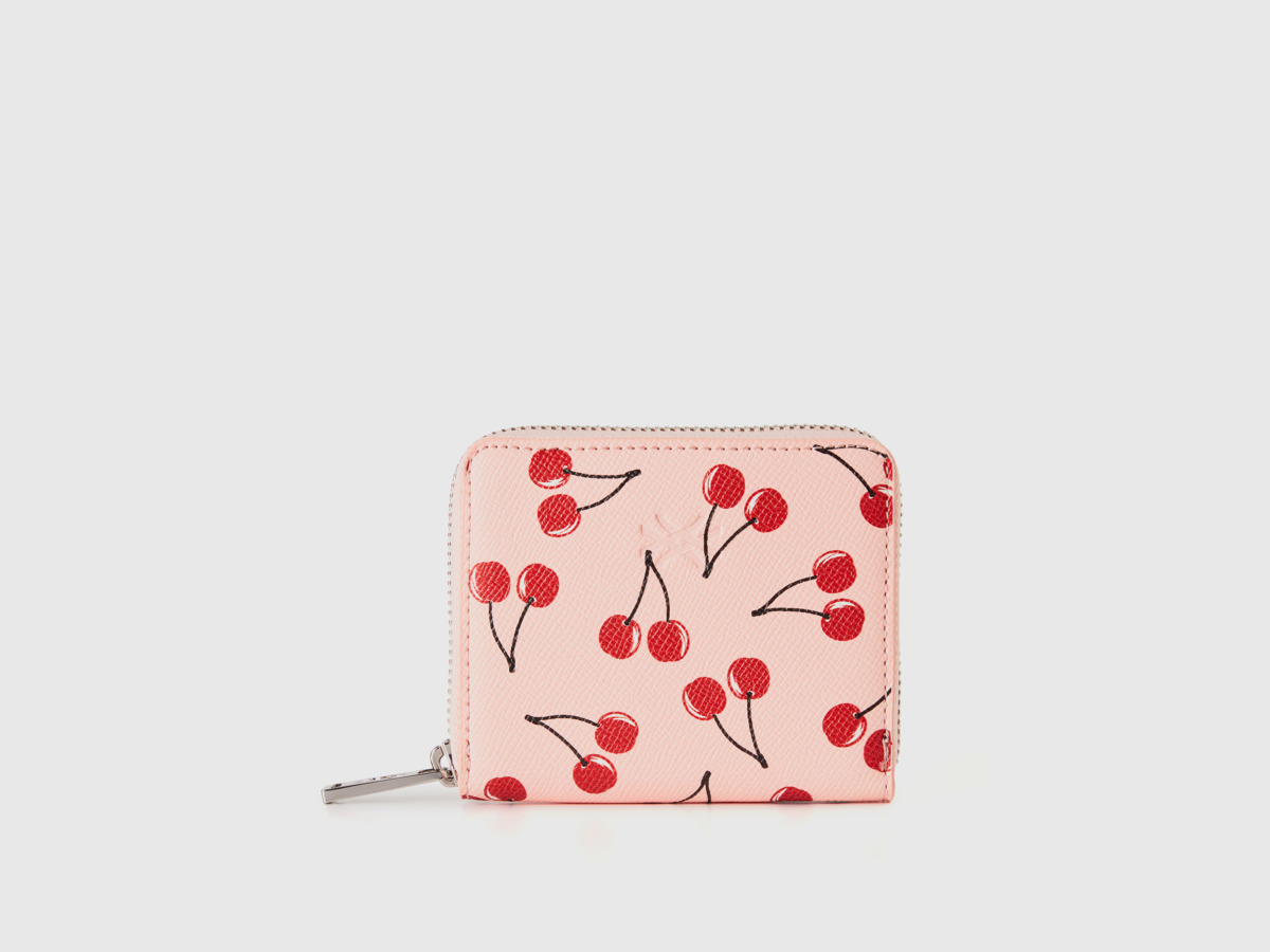 United Colors Of Wallet In Pink With Cherry Design Os Pink Female Benetton Womens WALLETS GOOFASH