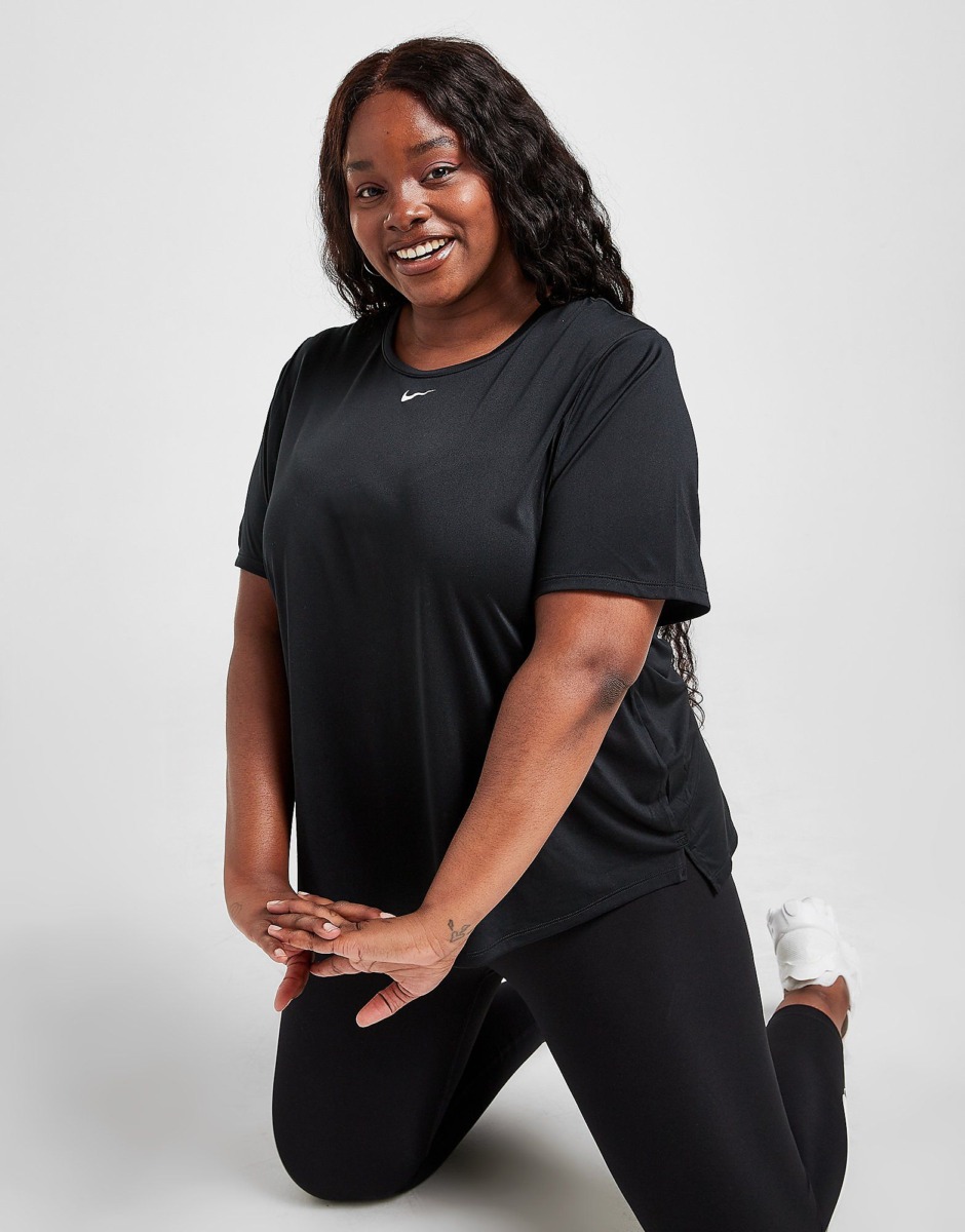 Women's Jd Sports Nike One Core Pl T-Shirt Dame Black Womens T-SHIRTS GOOFASH