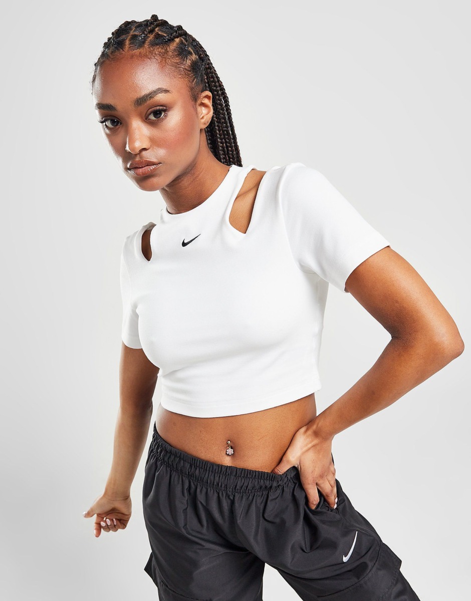 Women's Nike Essential Cutout T-Shirt White Jd Sports Womens T-SHIRTS GOOFASH