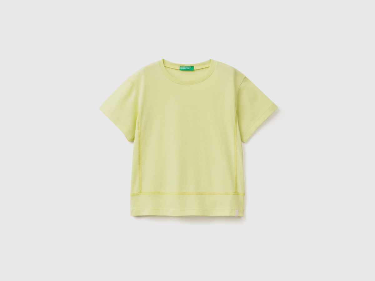 Yellow T-Shirt Made Of Recycled Fabric Male Benetton Mens T-SHIRTS GOOFASH