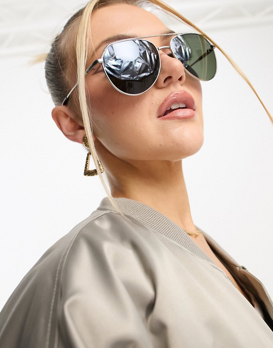 Aj Morgan - Aviator Sunglasses Silver - Asos Women GOOFASH