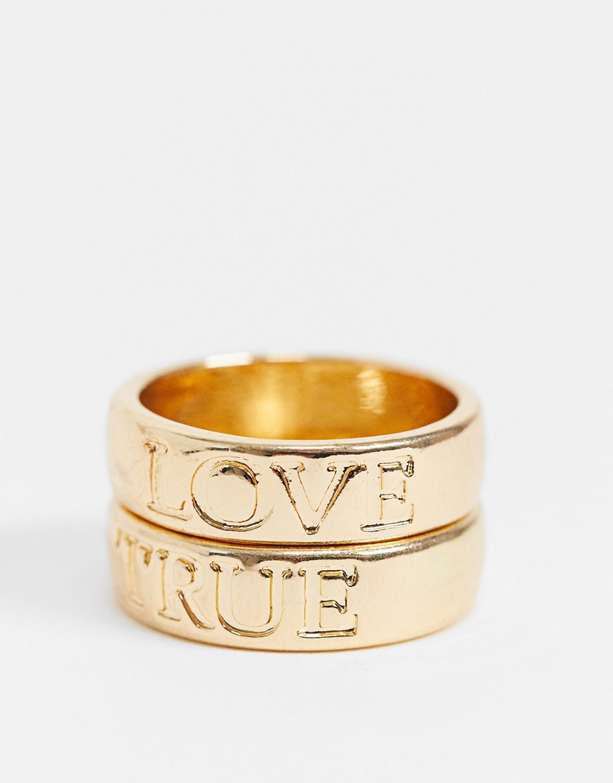 Asos Gold Ring for Woman from Pieces GOOFASH