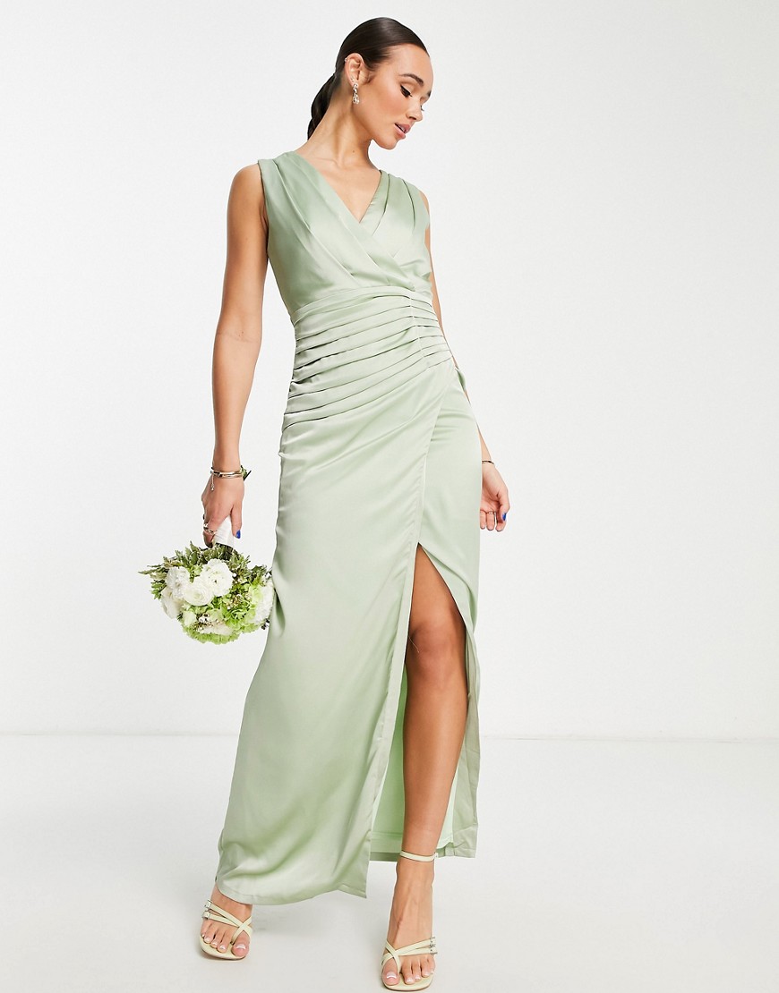 Asos - Green - Women's Maxi Dress - Liquorish GOOFASH