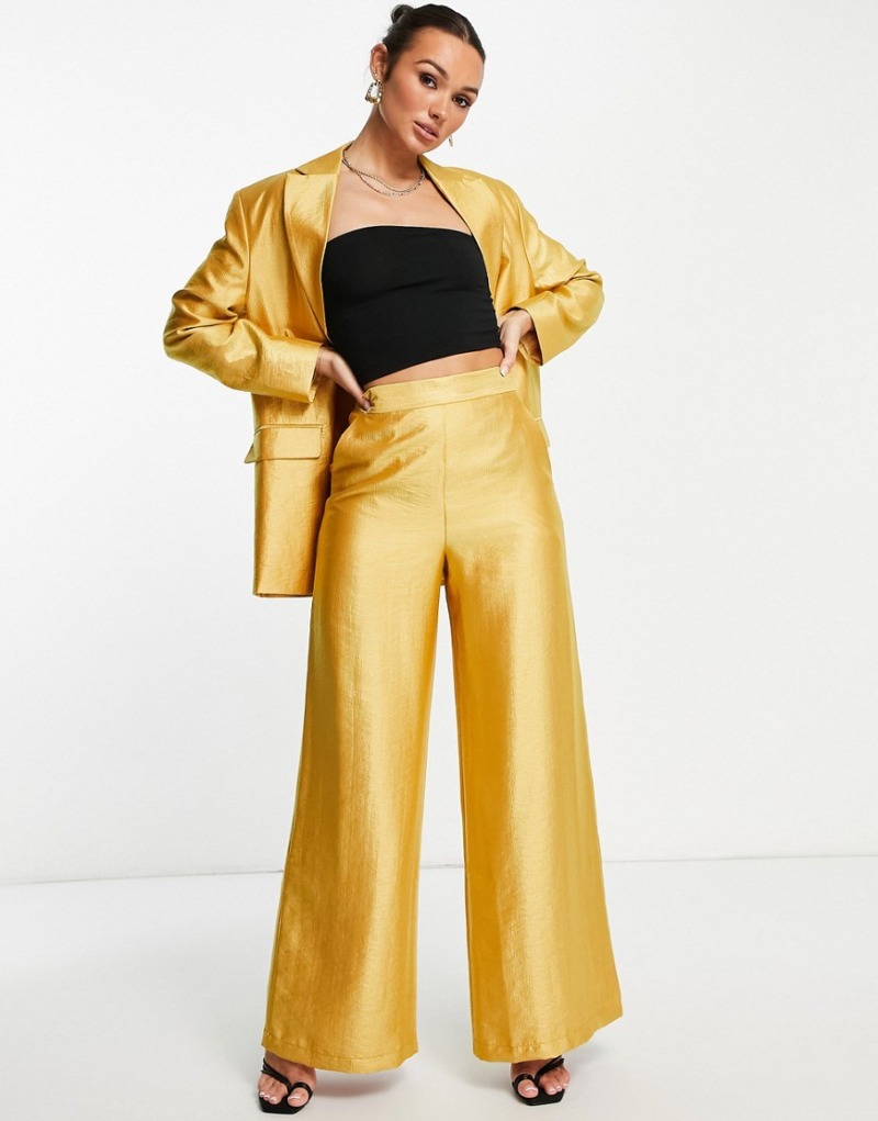 Asos - Ladies Suit Trousers in Gold GOOFASH