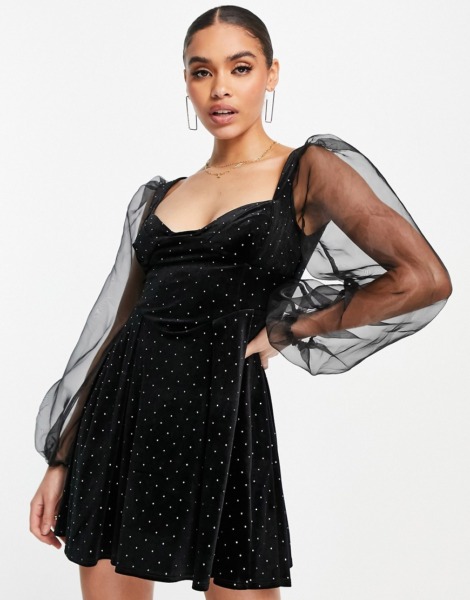 Asos - Lady Mini Dress Black GOOFASH