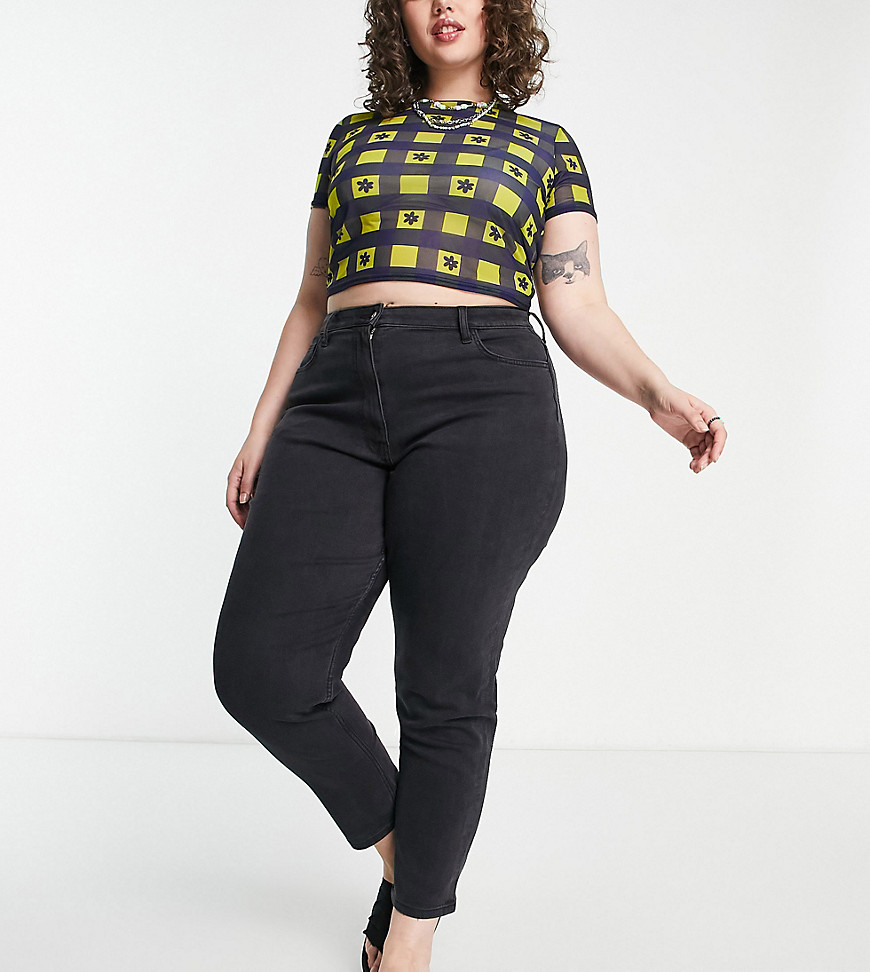 Asos Lady Mom Jeans in Black from Collusion GOOFASH