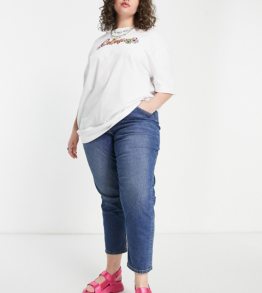 Asos Lady Mom Jeans in Blue by Collusion GOOFASH