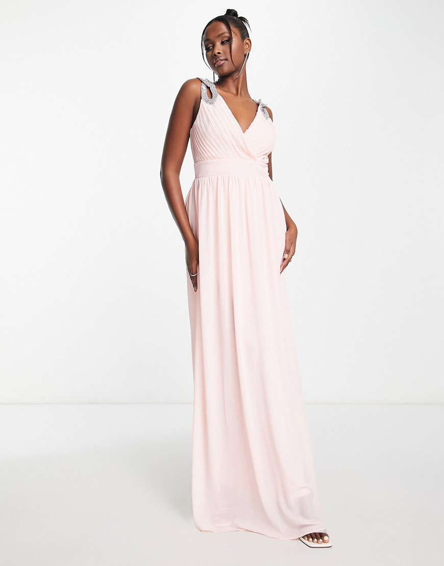 Asos Pink Maxi Dress by Tfnc GOOFASH
