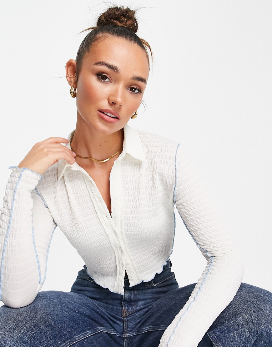 Asos - Top in White for Women by Lost Ink GOOFASH