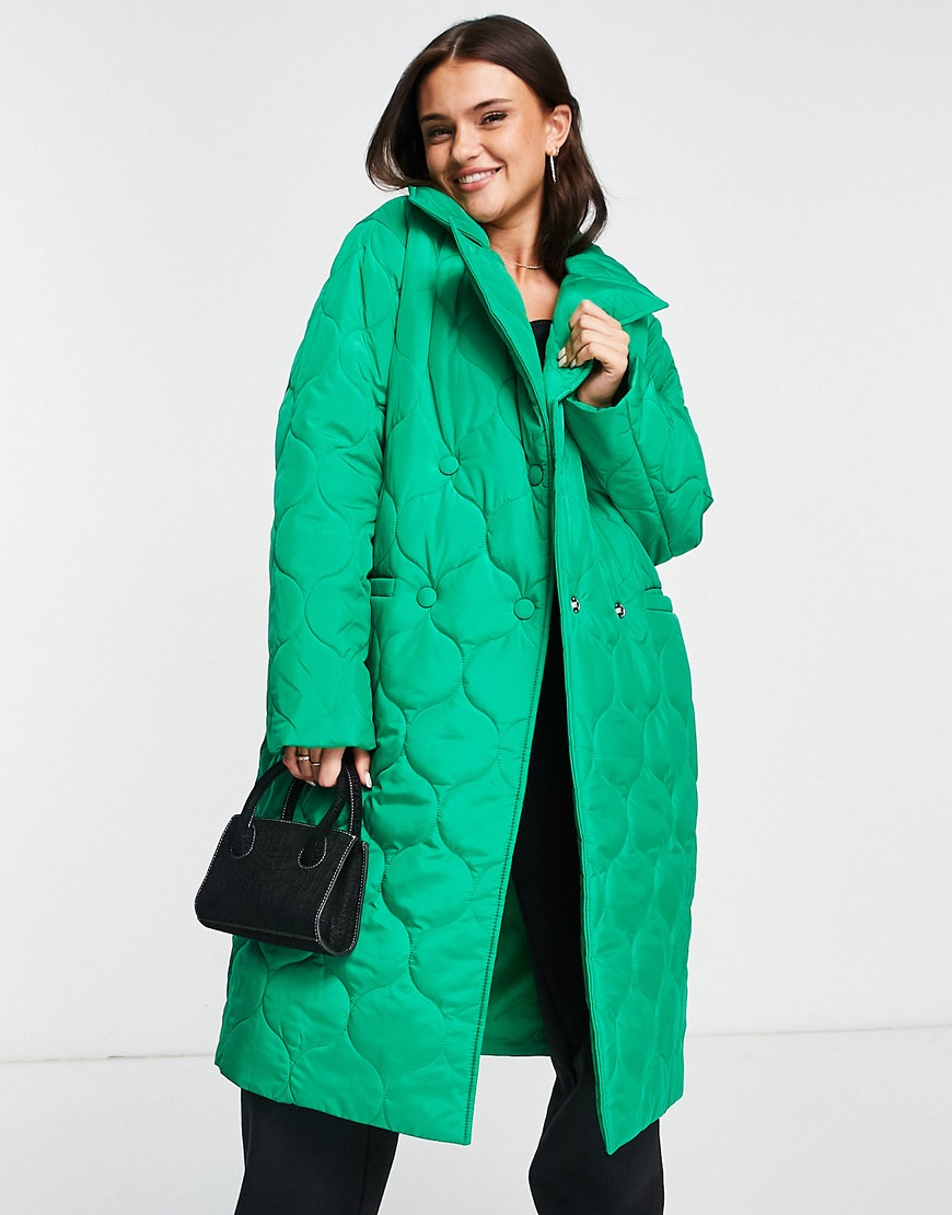 Asos - Woman Coat Green Miss Selfridge GOOFASH