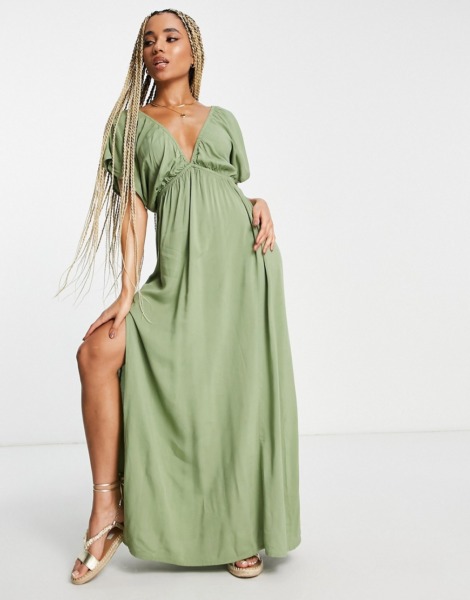 Asos Woman Dress in Green GOOFASH