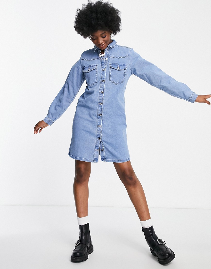 Asos - Woman Shirt Dress in Blue by Pieces GOOFASH