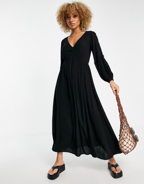 Asos Woman Summer Dress Black by Iisla & Bird GOOFASH