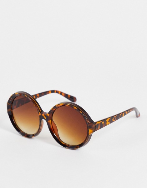 Asos - Women Brown Round Sunglasses by Glamorous GOOFASH
