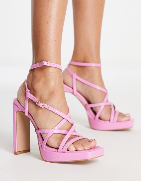 Asos Women Heeled Sandals in Pink by Simmi Shoes GOOFASH