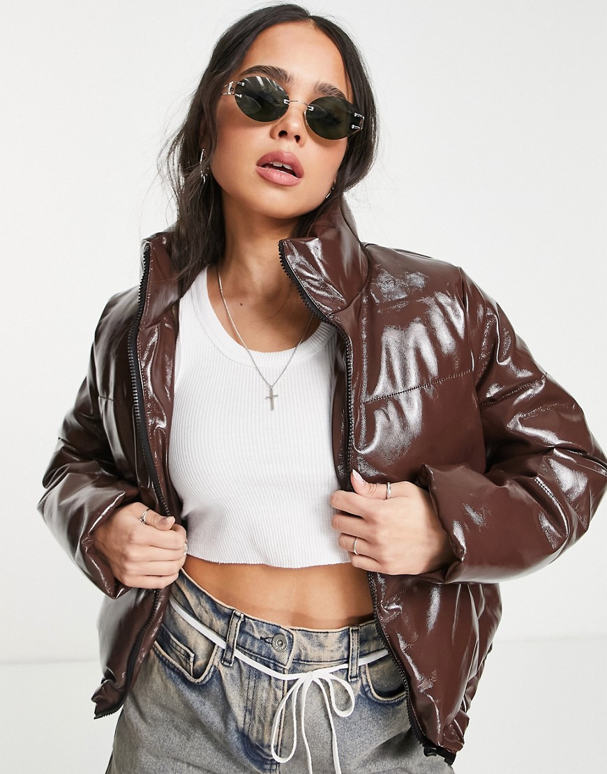 Asos Women Padded Jacket Brown by Noisy May GOOFASH